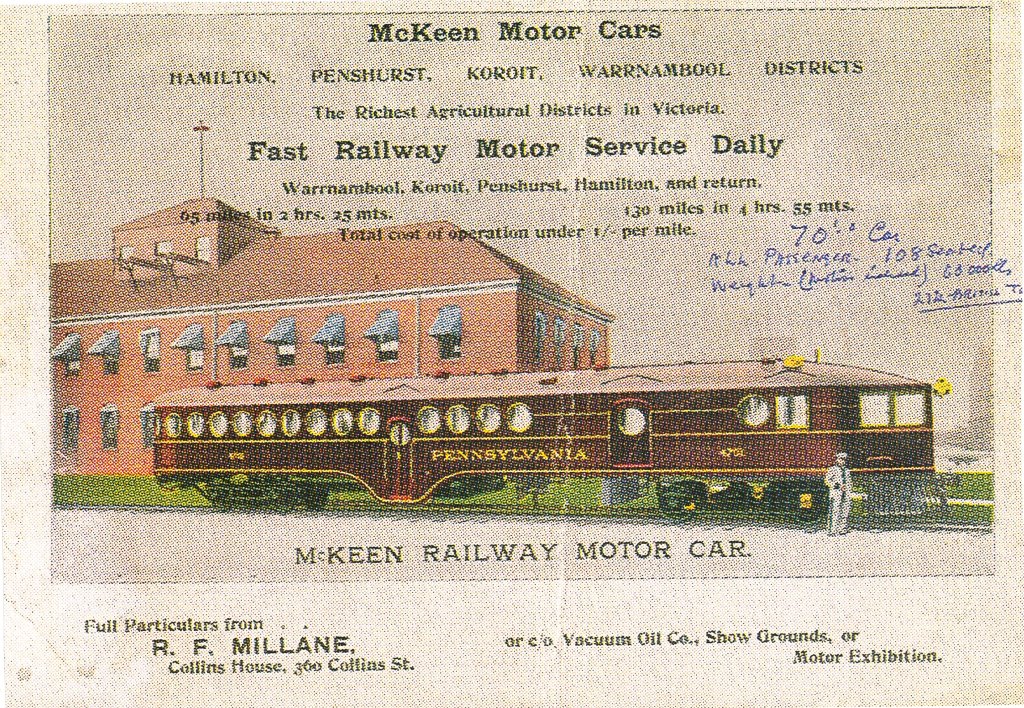 Victorian McKeen Car advert, showing Pennsylvania-lettered car. Courtesy Bruce Payne